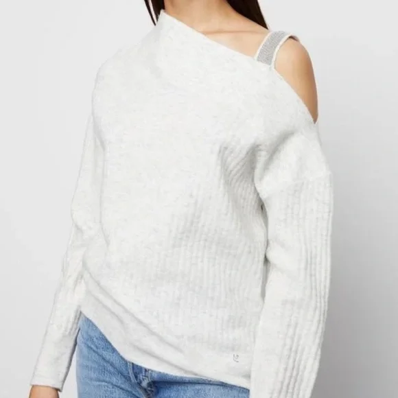 EUC Bailey 44 Kiara One Shoulder Sweater Merino Wool Blend Off Shoulder Small - Picture 5 of 16